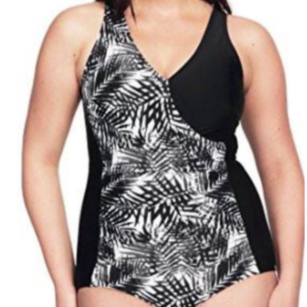 Surplice-look Maillot Swimsuit by Ellos